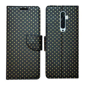 Dhar Flips Black Dot Flip Cover Oppo Reno 2Z | Leather Finish | Shock Proof | Magnetic Clouser | Light Weight | Compatible with Oppo Reno 2Z Cover | Best Designer Cover For Oppo Reno 2Z