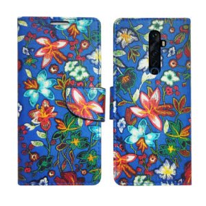 Dhar Flips Blue Pattern Flip Cover Oppo Reno 2Z | Leather Fainish | Shock Proof | Magnetic Clouser | Light Weight | Compatible with Oppo Reno 2Z Cover | Best Designer Cover For Oppo Reno 2Z