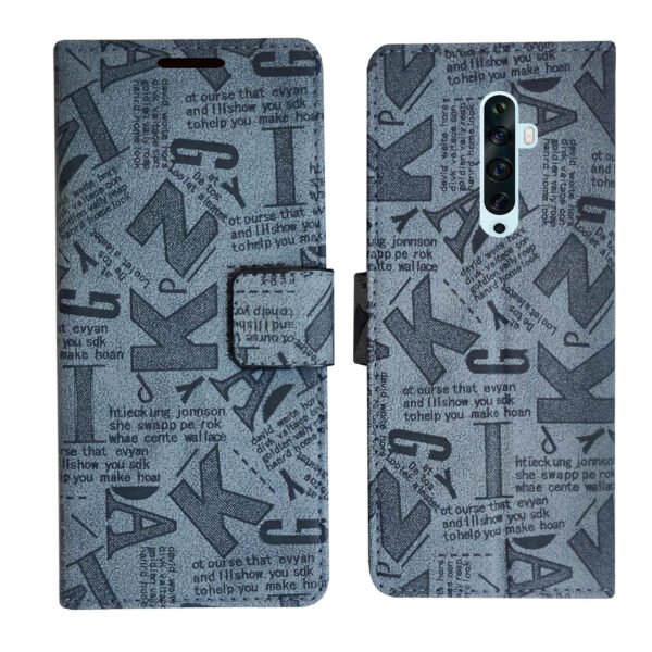 Dhar Flips Grey ATZ Flip Cover for Oppo Reno 2Z| Leather Finish | Shock Proof | Magnetic Clouser Compatible with Oppo Reno 2Z