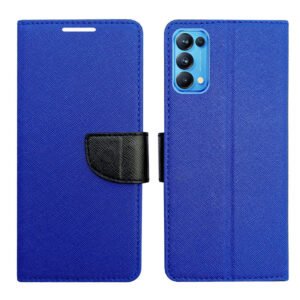 Dhar Flips Blue MRC Flip Cover Oppo Reno 5 Pro | Leather Finish | Shock Proof | Magnetic Clouser | Light Weight | Compatible with Oppo Reno 5 Pro Cover | Best Designer Cover For Oppo Reno 5 Pro