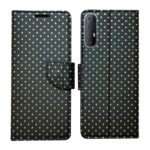 Dhar Flips Black Dot Flip Cover Oppo Reno 3 Pro | Leather Finish | Shock Proof | Magnetic Clouser | Light Weight | Compatible with Oppo Reno 3 Pro Cover | Best Designer Cover For Oppo Reno 3 Pro