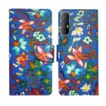 Dhar Flips Blue Pattern Flip Cover Oppo Reno 3 Pro | Leather Finish | Shock Proof | Magnetic Clouser | Light Weight | Compatible with Oppo Reno 3 Pro Cover | Best Designer Cover For Oppo Reno 3 Pro