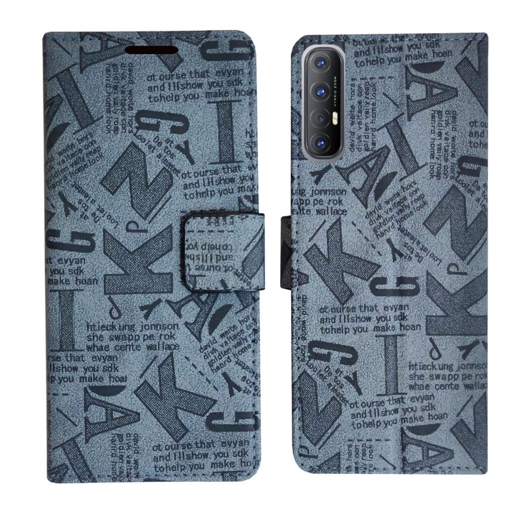 Dhar Flips Grey ATZ Flip Cover Oppo Reno 3 Pro | Leather Finish | Shock Proof | Magnetic Clouser | Light Weight | Compatible with Oppo Reno 3 Pro Cover | Best Designer Cover For Oppo Reno 3 Pro