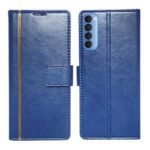 Dhar Flips Blue GP Flip Cover Oppo Reno 4 Pro | Leather Finish | Shock Proof | Magnetic Clouser | Light Weight | Compatible with Oppo Reno 4 Pro Cover | Best Designer Cover For Oppo Reno 4 Pro