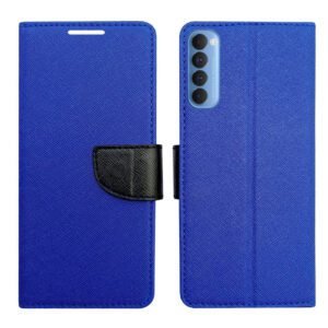 Dhar Flips Blue MRC Flip Cover Oppo Reno 4 Pro | Leather Finish | Shock Proof | Magnetic Clouser | Light Weight | Compatible with Oppo Reno 4 Pro Cover | Best Designer Cover For Oppo Reno 4 Pro