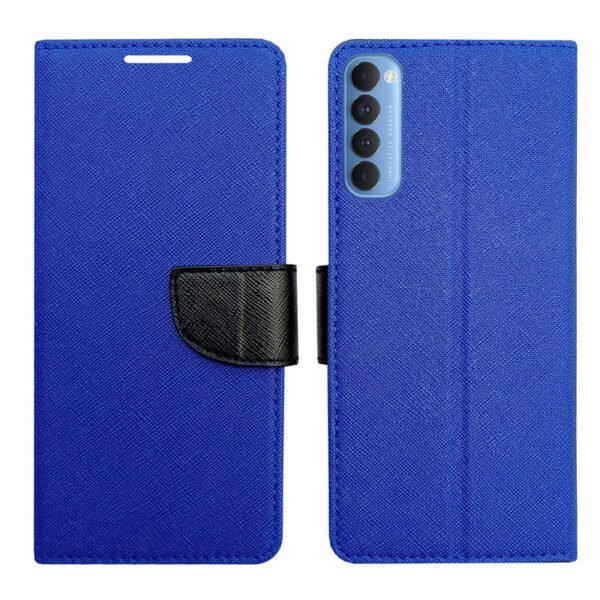 Dhar Flips Blue MRC Flip Cover Oppo Reno 4 Pro | Leather Finish | Shock Proof | Magnetic Clouser | Light Weight | Compatible with Oppo Reno 4 Pro Cover | Best Designer Cover For Oppo Reno 4 Pro