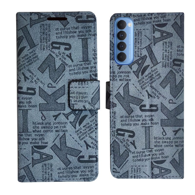 Dhar Flips Grey ATZ Flip Cover Oppo Reno 4 Pro | Leather Finish | Shock Proof | Magnetic Clouser | Light Weight | Compatible with Oppo Reno 4 Pro Cover | Best Designer Cover For Oppo Reno 4 Pro