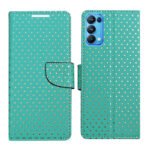 Dhar Flips Aquamarine Dot Flip Cover Oppo Reno 5 Pro | Leather Finish | Shock Proof | Magnetic Clouser | Light Weight | Compatible with Oppo Reno 5 Pro Cover | Best Designer Cover For Oppo Reno 5 Pro