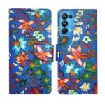 Dhar Flips Blue Pattern Flip Cover Oppo Reno 5 Pro | Leather Finish | Shock Proof | Magnetic Clouser | Light Weight | Compatible with Oppo Reno 5 Pro Cover | Best Designer Cover For Oppo Reno 5 Pro