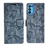 Dhar Flips Grey ATZ Flip Cover Oppo Reno 5 Pro | Leather Finish | Shock Proof | Magnetic Clouser | Light Weight | Compatible with Oppo Reno 5 Pro Cover | Best Designer Cover For Oppo Reno 5 Pro