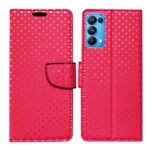 Dhar Flips Pink Dot Flip Cover Oppo Reno 5 Pro | Leather Finish | Shock Proof | Magnetic Clouser | Light Weight | Compatible with Oppo Reno 5 Pro Cover | Best Designer Cover For Oppo Reno 5 Pro