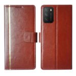 Dhar Flips Brown GP Flip Cover Poco M3 | Leather Finish | Shock Proof | Magnetic Clouser | Light Weight | Compatible with Poco M3 Cover | Best Designer Cover For Poco M3