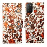 Dhar Flips Orange Pattern Flip Cover Poco M3 | Leather Finish | Shock Proof | Magnetic Clouser | Light Weight | Compatible with Poco M3 Cover | Best Designer Cover For Poco M3