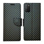 Dhar Flips Black Dot Flip Cover Poco M3 | Leather Finish | Shock Proof | Magnetic Clouser | Light Weight | Compatible with Poco M3 Cover | Best Designer Cover For Poco M3