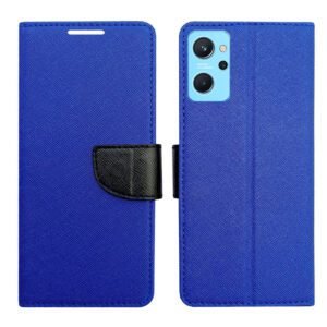 Dhar Flips Blue MRC Flip Cover Realme 9i   | Leather Finish | Shock Proof | Magnetic Clouser | Light Weight | Compatible with Realme 9i  Cover | Best Designer Cover For Realme 9i