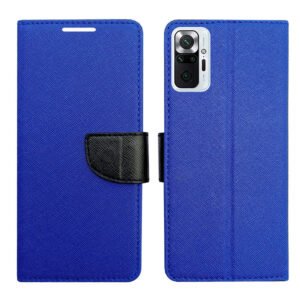 Dhar Flips Blue MRC Flip Cover Redmi Note 10 Pro | Leather Finish | Shock Proof | Magnetic Clouser | Light Weight | Compatible with Redmi Note 10 Pro Cover | Best Designer Cover For Redmi Note 10 Pro