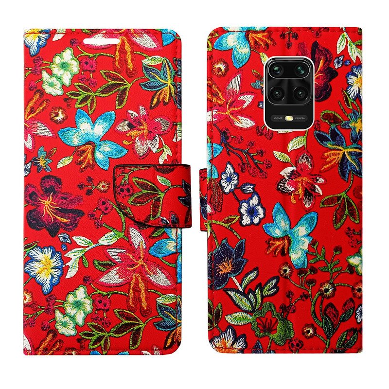 Dhar Flips Red Pattern Flip Cover Redmi Note 10 Lite | Leather Finish | Shock Proof | Magnetic Clouser | Light Weight | Compatible with Redmi Note 10 Lite Cover | Best Designer Cover For Redmi Note 10 Lite