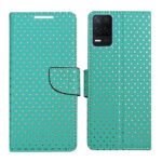 Dhar Flips Aquamarine Dot Flip Cover Realme Narzo 30 5G | Leather Finish | Shock Proof | Magnetic Clouser | Light Weight | Compatible with Realme Narzo 30 5G Cover | Best Designer Cover For Realme Narzo 30 5G