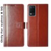 Dhar Flips Brown GP Flip Cover Realme Narzo 30 5G | Leather Finish | Shock Proof | Magnetic Clouser | Light Weight | Compatible with Realme Narzo 30 5G Cover | Best Designer Cover For Realme Narzo 30 5G