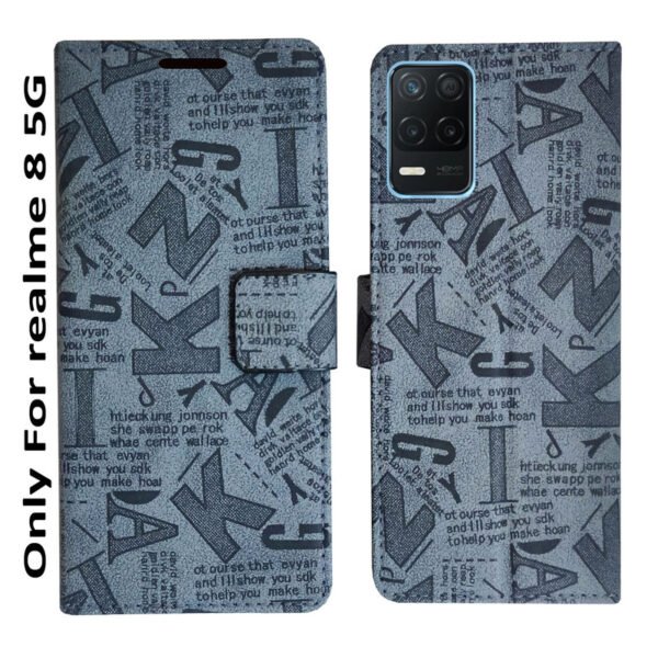 Dhar Flips Grey ATZ Flip Cover Realme Narzo 30 5G | Leather Finish | Shock Proof | Magnetic Clouser | Light Weight | Compatible with Realme Narzo 30 5G Cover | Best Designer Cover For Realme Narzo 30 5G