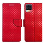 Dhar Flips Red Dot Flip Cover Realme 8 Pro | Leather Finish | Shock Proof | Magnetic Clouser | Light Weight | Compatible with Realme 8 Pro Cover | Best Designer Cover For Realme 8 Pro