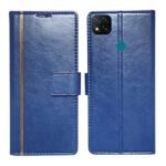 Dhar Flips Blue GP Flip Cover Redmi 9 | Leather Finish | Shock Proof | Magnetic Clouser | Light Weight | Compatible with Redmi 9 Cover | Best Designer Cover For Redmi 9