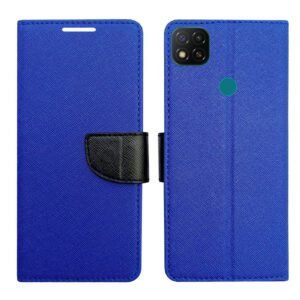 Dhar Flips Blue MRC Flip Cover Redmi 9 Active | Leather Finish | Shock Proof | Magnetic Clouser | Light Weight | Compatible with Redmi 9 Active Cover | Best Designer Cover For Redmi 9 Active