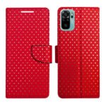 Dhar Flips Red Dot Flip Cover Redmi Note 10 | Leather Finish | Shock Proof | Magnetic Clouser | Light Weight | Compatible with Redmi Note 10 Cover | Best Designer Cover For Redmi Note 10