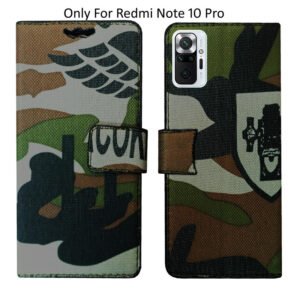 Dhar Flips Army Flip Cover Redmi Note 10 Pro | Leather Finish | Shock Proof | Magnetic Clouser | Light Weight | Compatible with Redmi Note 10 Pro Cover | Best Designer Cover For Redmi Note 10 Pro