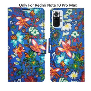 Dhar Flips Blue Pattern Flip Cover Redmi 10 Pro Max | Leather Finish | Shock Proof | Magnetic Clouser | Light Weight | Compatible with Redmi 10 Pro Max Cover | Best Designer Cover For Redmi 10 Pro Max