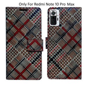 Dhar Flips Check Flip Cover Redmi 10 Pro Max | Leather Finish | Shock Proof | Magnetic Clouser | Light Weight | Compatible with Redmi 10 Pro Max Cover | Best Designer Cover For Redmi 10 Pro Max