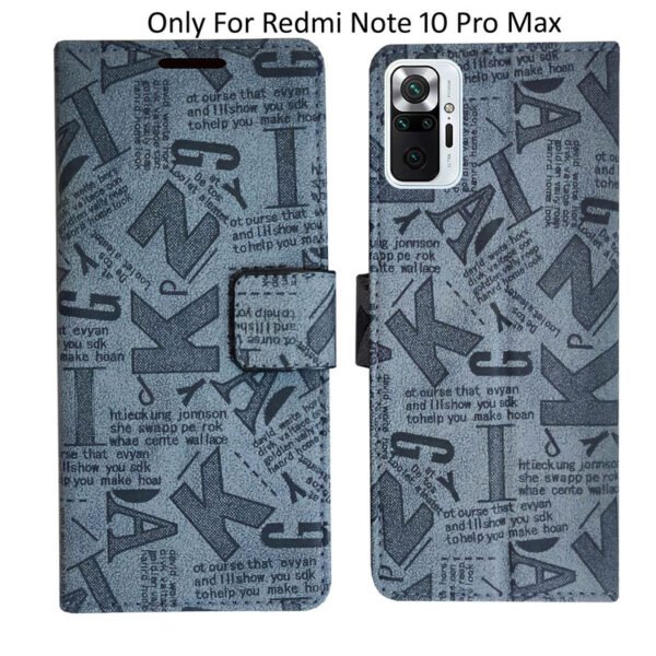 Dhar Flips Grey ATZ Flip Cover Redmi 10 Pro Max | Leather Finish | Shock Proof | Magnetic Clouser | Light Weight | Compatible with Redmi 10 Pro Max Cover | Best Designer Cover For Redmi 10 Pro Max