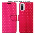 Dhar Flips Pink Dot Flip Cover Redmi 10 Pro Max | Leather Finish | Shock Proof | Magnetic Clouser | Light Weight | Compatible with Redmi 10 Pro Max Cover | Best Designer Cover For Redmi 10 Pro Max