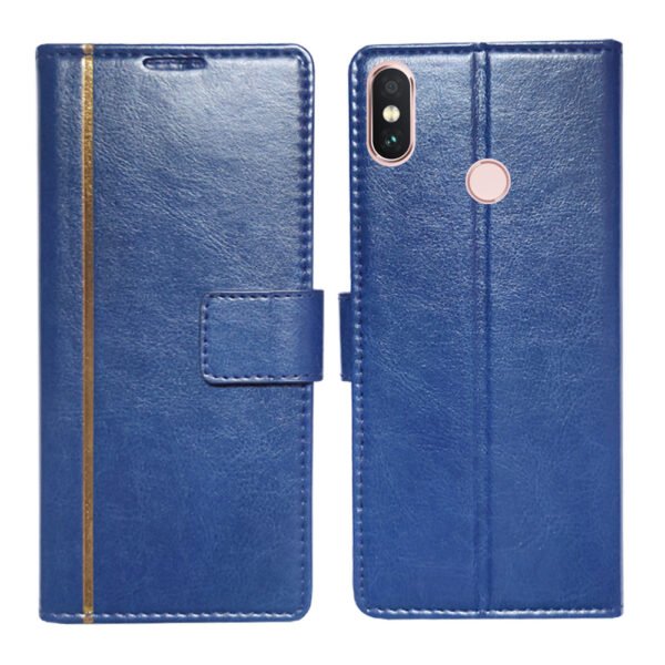 Dhar Flips Blue GP Flip Cover Redmi Note 5 Pro | Leather Finish | Shock Proof | Magnetic Clouser | Light Weight | Compatible with Redmi Note 5 Pro Cover | Best Designer Cover For Redmi Note 5 Pro