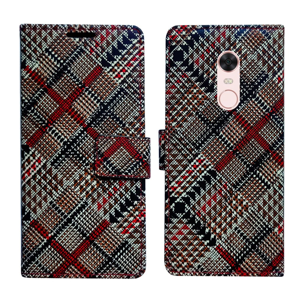 Dhar Flips Check Flip Cover Redmi Note 5 | Leather Finish | Shock Proof | Magnetic Clouser | Light Weight | Compatible with Redmi Note 5 Cover | Best Designer Cover For Redmi Note 5