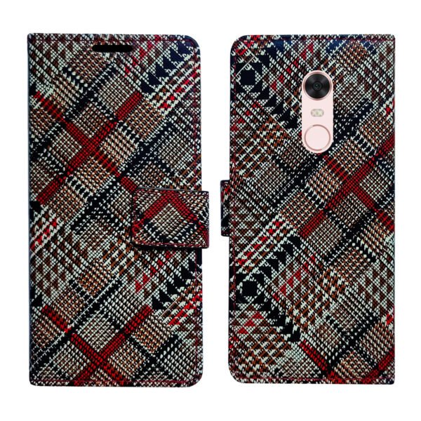 Dhar Flips Check Flip Cover Redmi Note 5 | Leather Finish | Shock Proof | Magnetic Clouser | Light Weight | Compatible with Redmi Note 5 Cover | Best Designer Cover For Redmi Note 5