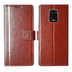 Dhar Flips Brown GP Flip Cover Redmi Note 10 Lite | Leather Finish | Shock Proof | Magnetic Clouser | Light Weight | Compatible with Redmi Note 10 Lite Cover | Best Designer Cover For Redmi Note 10 Lite