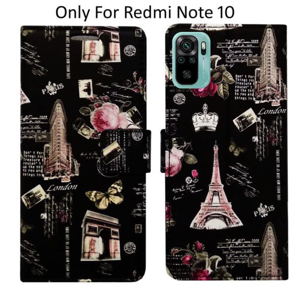 Dhar Flips Tower Flip Cover Redmi Note 10 | Leather Finish | Shock Proof | Magnetic Clouser | Light Weight | Compatible with Redmi Note 10 Cover | Best Designer Cover For Redmi Note 10