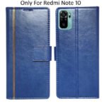 Dhar Flips Brown GP Flip Cover Redmi Note 10 | Leather Finish | Shock Proof | Magnetic Clouser | Light Weight | Compatible with Redmi Note 10 Cover | Best Designer Cover For Redmi Note 10