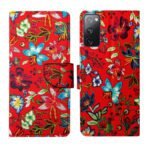 Dhar Flips Red Pattern Flip Cover Samsung S20 FE | Leather Finish | Shock Proof | Magnetic Clouser | Light Weight | Compatible with Samsung S20 FE Cover | Best Designer Cover For Samsung S20 FE