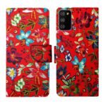 Dhar Flips Red Pattern Flip Cover Samsung M02s | Leather Finish | Shock Proof | Magnetic Clouser | Light Weight | Compatible with Samsung M02s Cover | Best Designer Cover For Samsung M02s