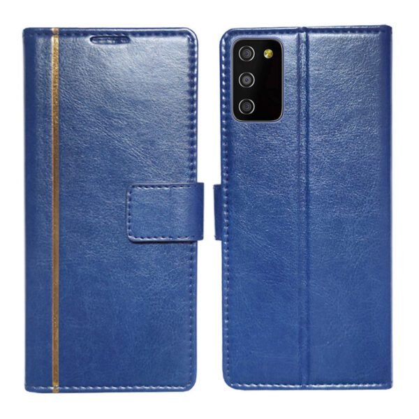 Dhar Flips Blue GP Flip Cover Samsung M02s | Leather Finish | Shock Proof | Magnetic Clouser | Light Weight | Compatible with Samsung M02s Cover | Best Designer Cover For Samsung M02s