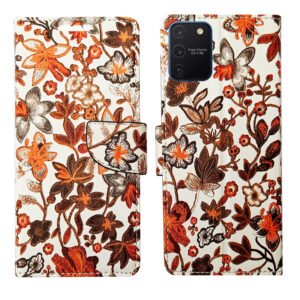 Dhar Flips Orange Pattern Flip Cover Samsung S10 Lite | Leather Finish | Shock Proof | Magnetic Clouser | Light Weight | Compatible with Samsung S10 Lite Cover | Best Designer Cover For Samsung S10 Lite