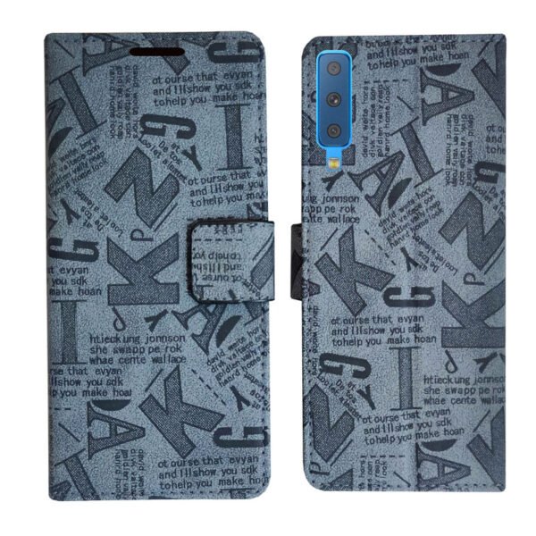 Dhar Flips Grey ATZ Flip Cover Samsung A7 2018 | Leather Finish | Shock Proof | Magnetic Clouser | Light Weight | Compatible with Samsung A7 2018 Cover | Best Designer Cover For Samsung A7 2018