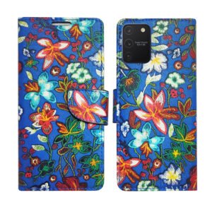 Dhar Flips Blue Pattern Flip Cover Samsung S10 Lite | Leather Finish | Shock Proof | Magnetic Clouser | Light Weight | Compatible with Samsung S10 Lite Cover | Best Designer Cover For Samsung S10 Lite