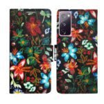 Dhar Flips Black Pattern Flip Cover Samsung S20 FE | Leather Finish | Shock Proof | Magnetic Clouser | Light Weight | Compatible with Samsung S20 FE Cover | Best Designer Cover For Samsung S20 FE