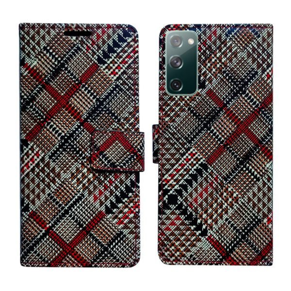 Dhar Flips Check Flip Cover Samsung S20 FE | Leather Finish | Shock Proof | Magnetic Clouser | Light Weight | Compatible with Samsung S20 FE Cover | Best Designer Cover For Samsung S20 FE