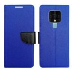 Dhar Flips Blue MRC Flip Cover Tecno Camon 16 | Leather Finish | Shock Proof | Magnetic Clouser | Light Weight | Compatible with Tecno Camon 16 Cover | Best Designer Cover For Tecno Camon 16