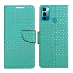 Dhar Flips Aquamarine Dot Flip Cover Tecno Spark 7T | Leather Finish | Shock Proof | Magnetic Clouser | Light Weight | Compatible with Tecno Spark 7T Cover | Best Designer Cover For Tecno Spark 7T