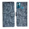 Dhar Flips Grey ATZ Flip Cover Tecno Spark 7T | Leather Finish | Shock Proof | Magnetic Clouser | Light Weight | Compatible with Tecno Spark 7T Cover | Best Designer Cover For Tecno Spark 7T